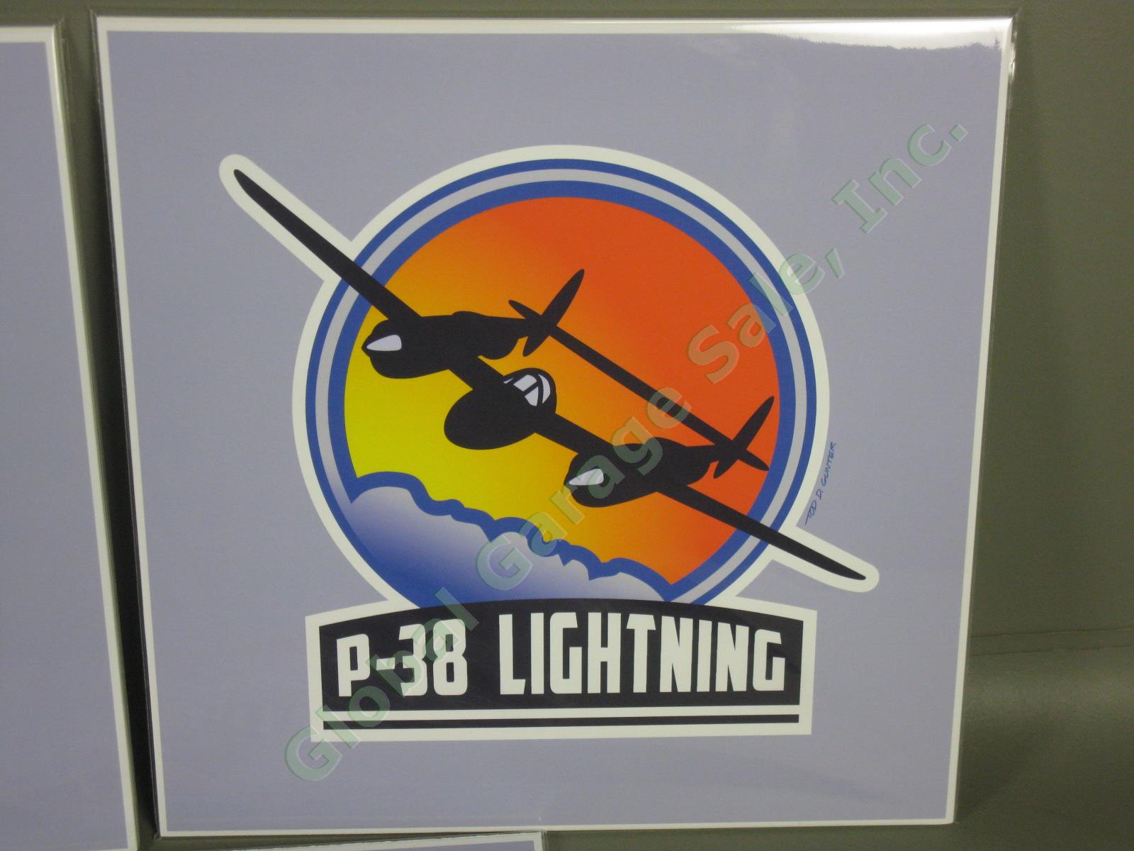 7 WWII US NAVY RAF Military Airplane Art Prints Corsair Mustang Spitfire Warhawk 3