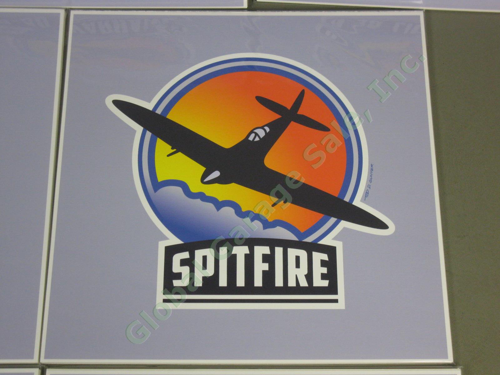 7 WWII US NAVY RAF Military Airplane Art Prints Corsair Mustang Spitfire Warhawk 5