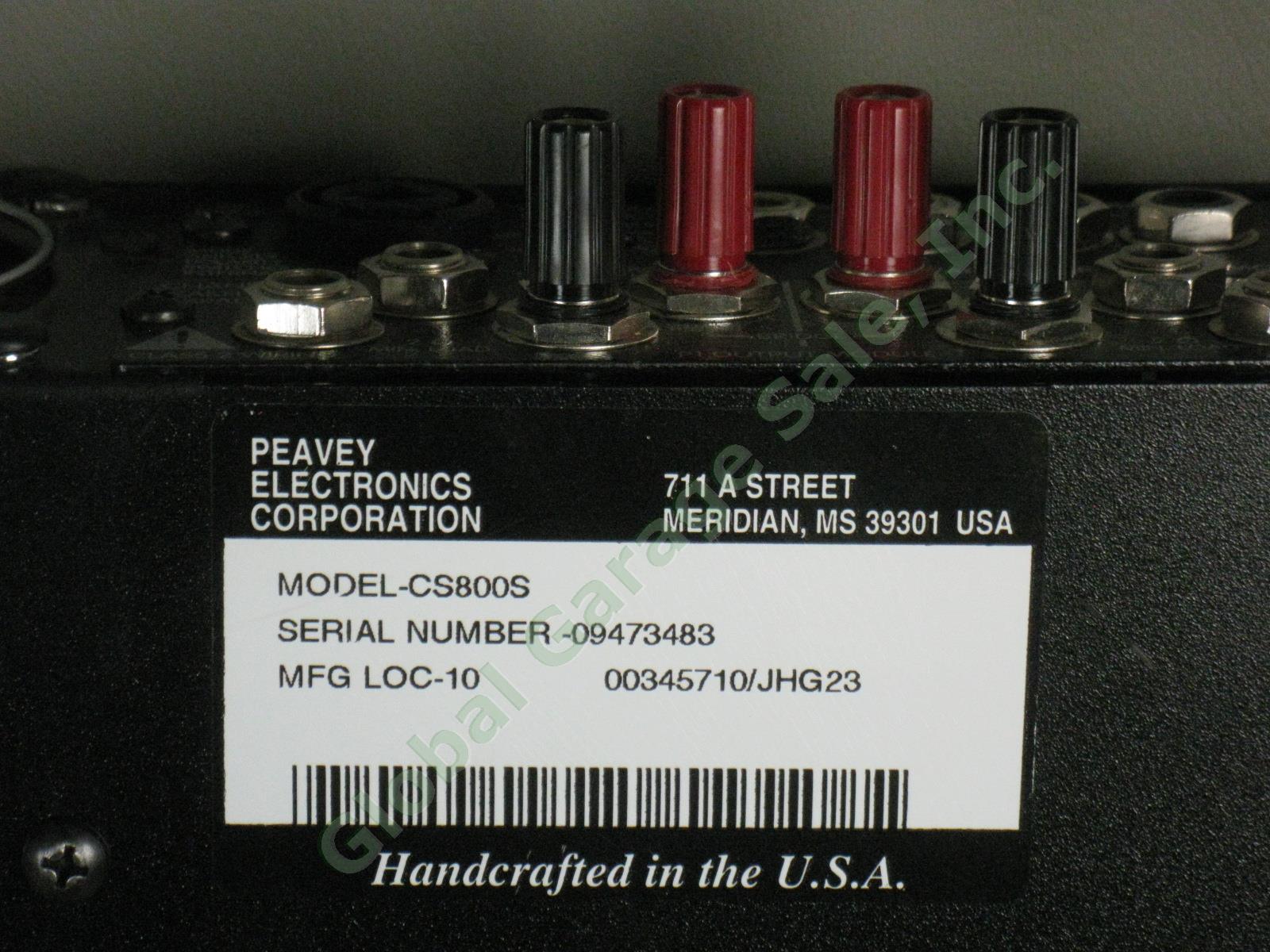Peavey CS 800S CS800S 1200 Watt Stereo Power Amp Pro Audio Amplifier No Reserve! 9