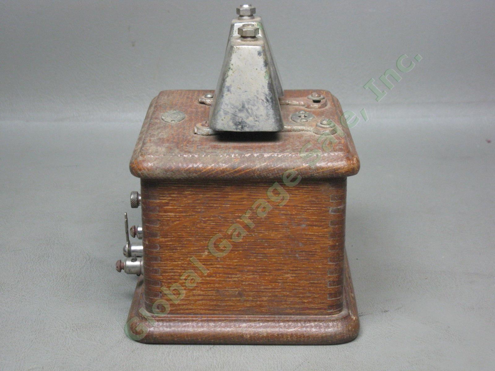 Antique Oak Man Electric Supply Co 886 500 Telephone Ringer Box No Reserve Price 1