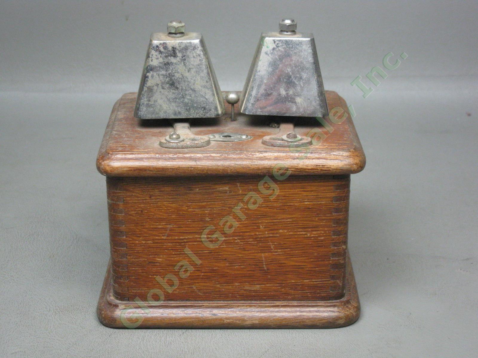 Antique Oak Man Electric Supply Co 886 500 Telephone Ringer Box No Reserve Price 2