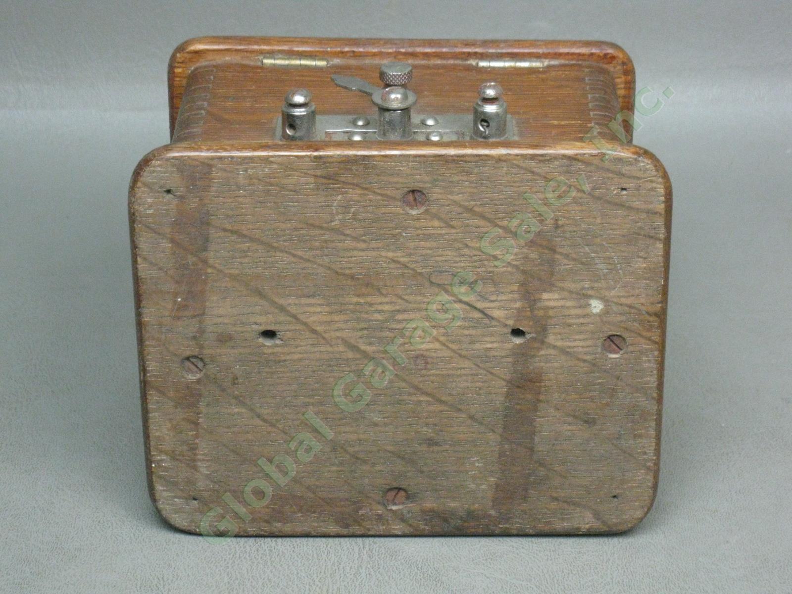 Antique Oak Man Electric Supply Co 886 500 Telephone Ringer Box No Reserve Price 8