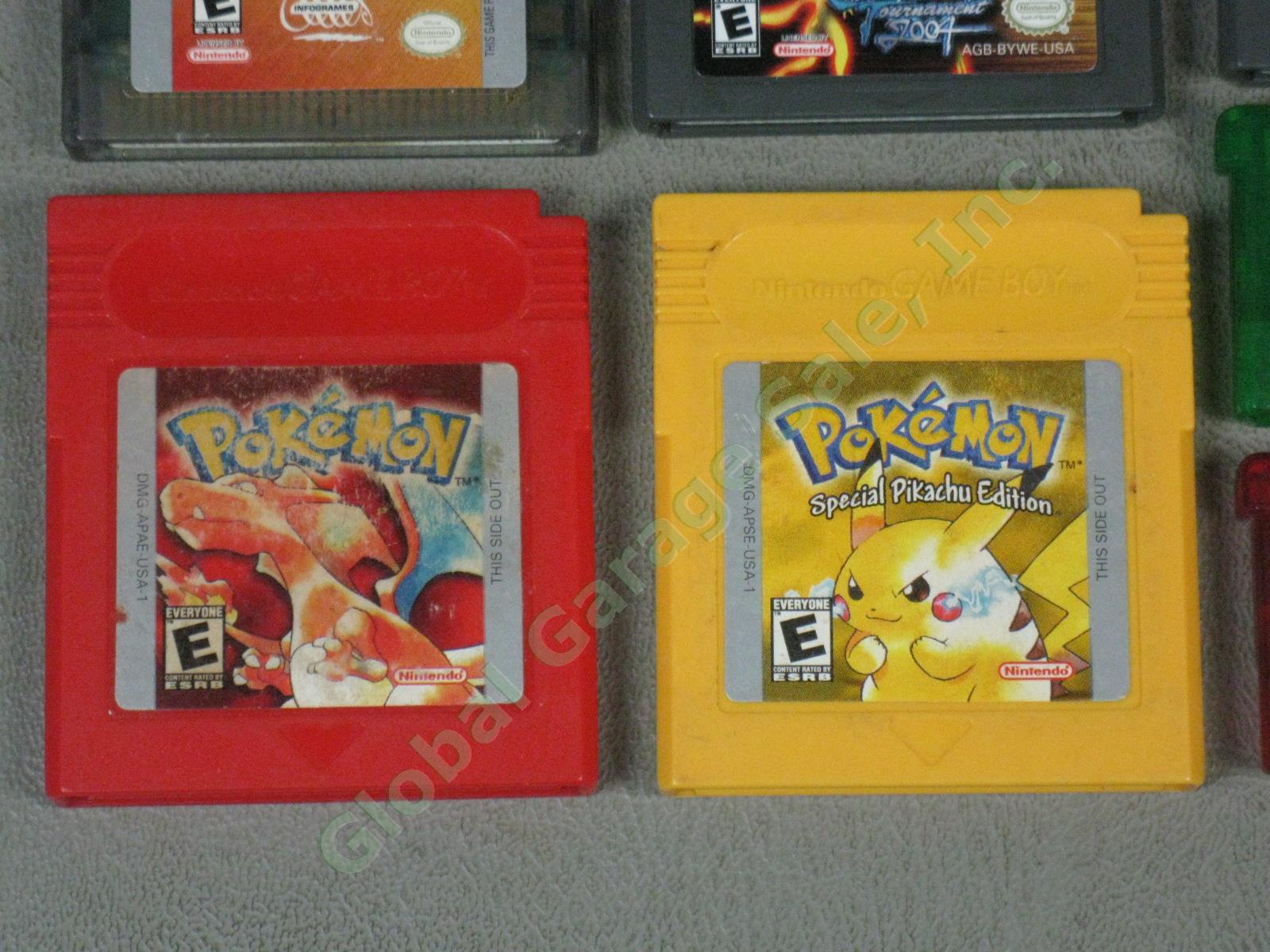 11 Vtg Gameboy Lot Pokemon Emerald Ruby Leaf Green Pikachu WWF Konami Iridion NR 1