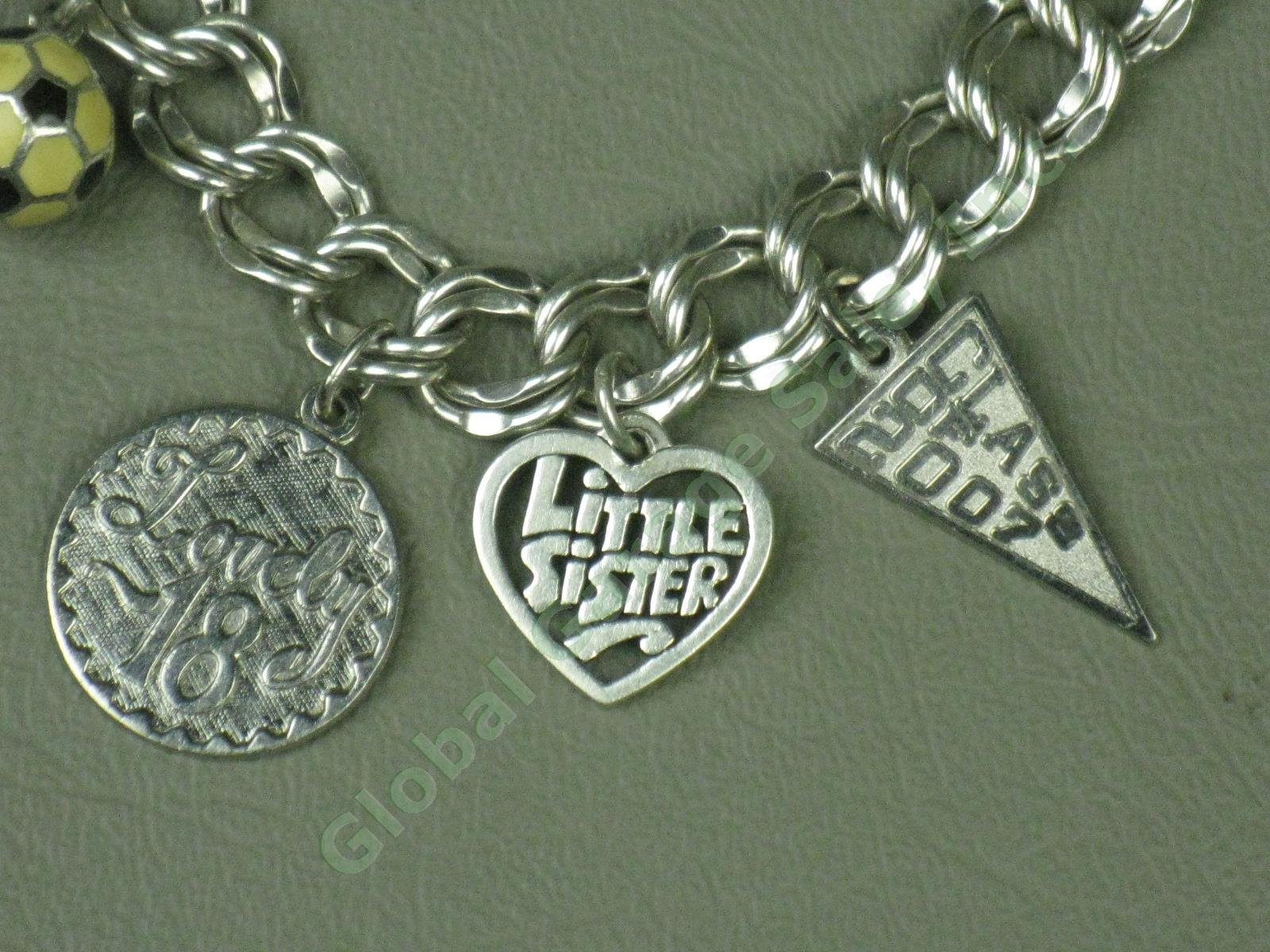 James Avery 7" Inch Light Double Curb Sterling Silver Charm Bracelet 5 Charms NR 1