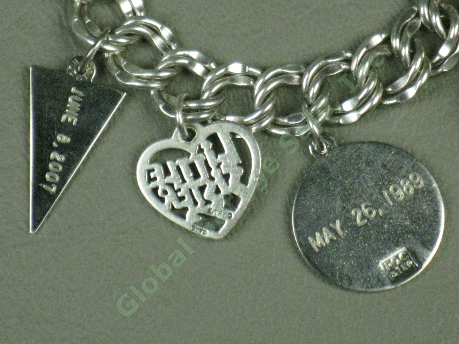 James Avery 7" Inch Light Double Curb Sterling Silver Charm Bracelet 5 Charms NR 3