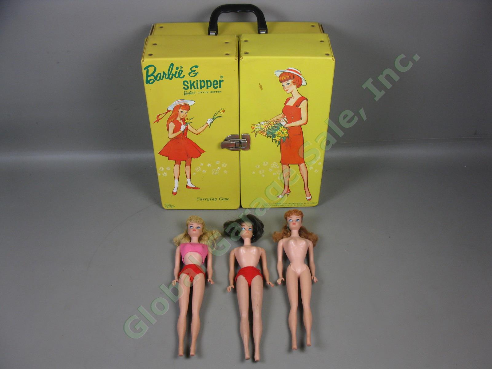 Vtg 1960s Barbie Doll Lot #850 #6/7 1964 Ponytail 1962/1963 Bubblecut w/Case NR!