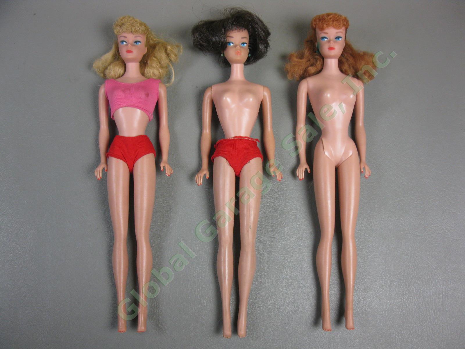 Vtg 1960s Barbie Doll Lot #850 #6/7 1964 Ponytail 1962/1963 Bubblecut w/Case NR! 1