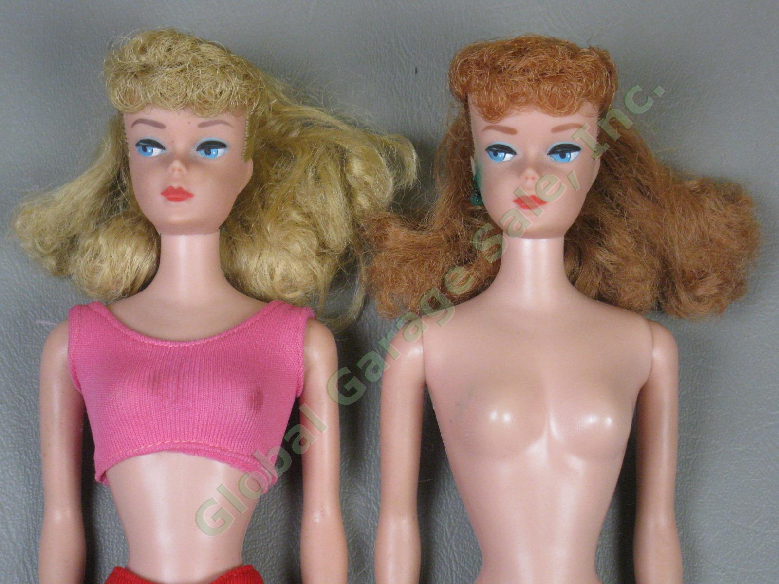 Vtg 1960s Barbie Doll Lot #850 #6/7 1964 Ponytail 1962/1963 Bubblecut w/Case NR! 2