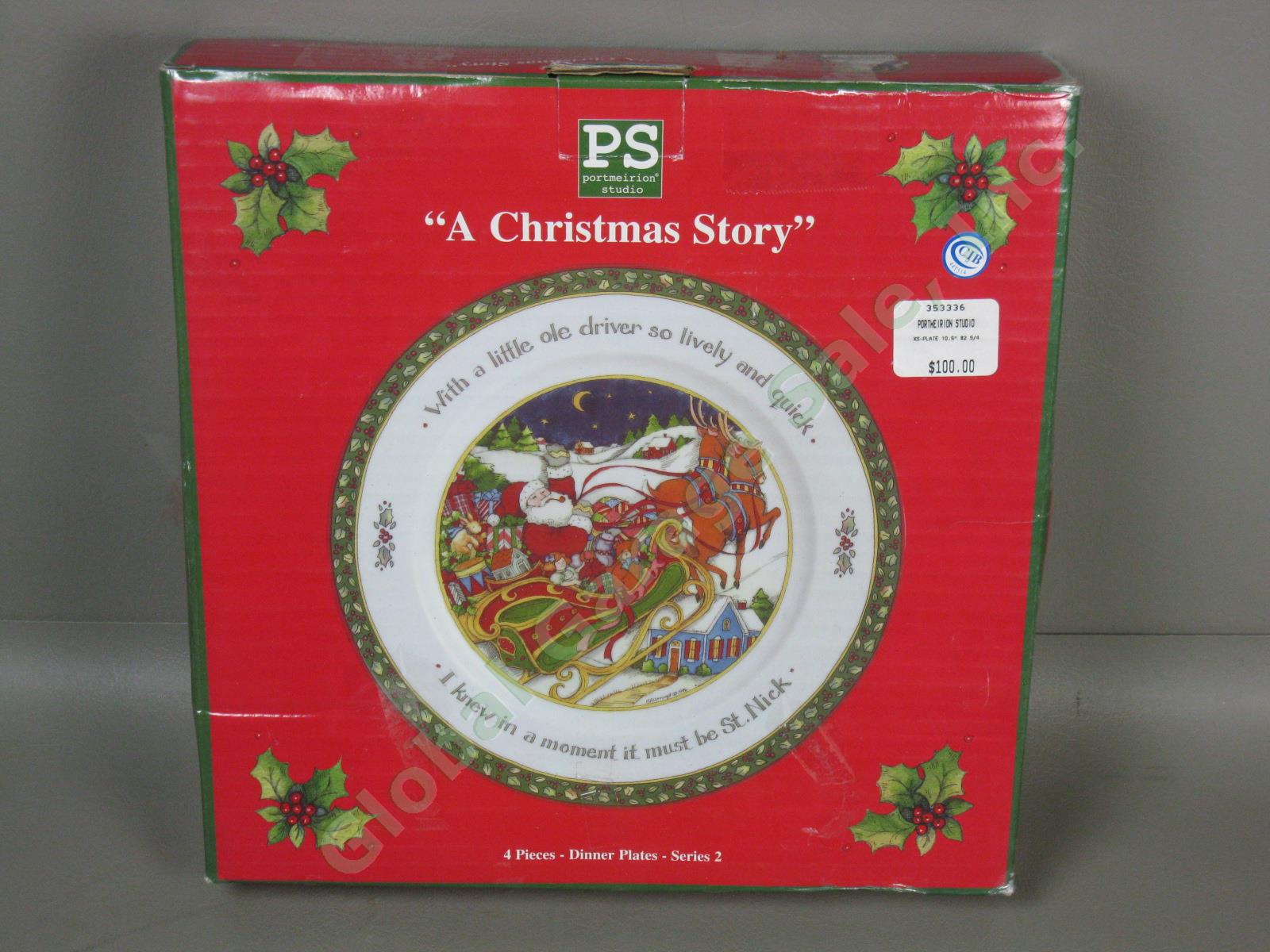 4 NEW Portmeirion Studio A Christmas Story Dinner Plates Winget Santa Series 2