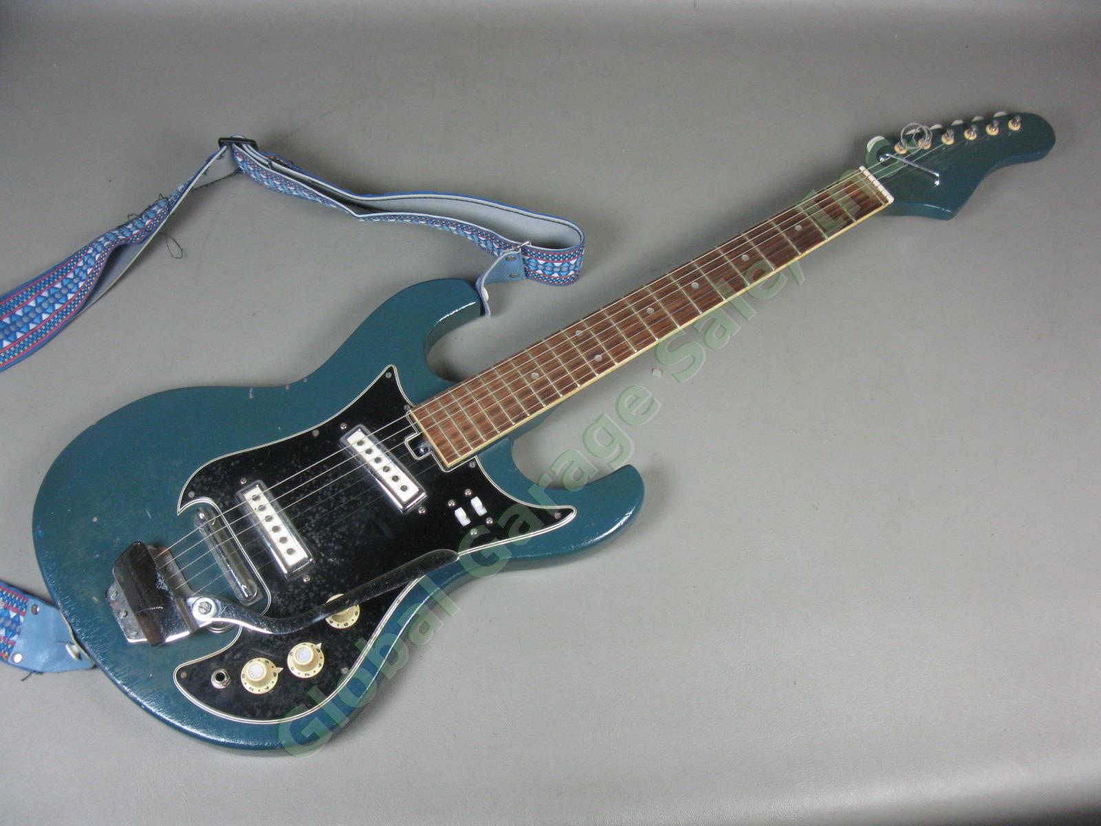 Vintage 1960s MIJ Strat-Style Electric Guitar Whammy Tremelo Bar Teisco Daimaru 1