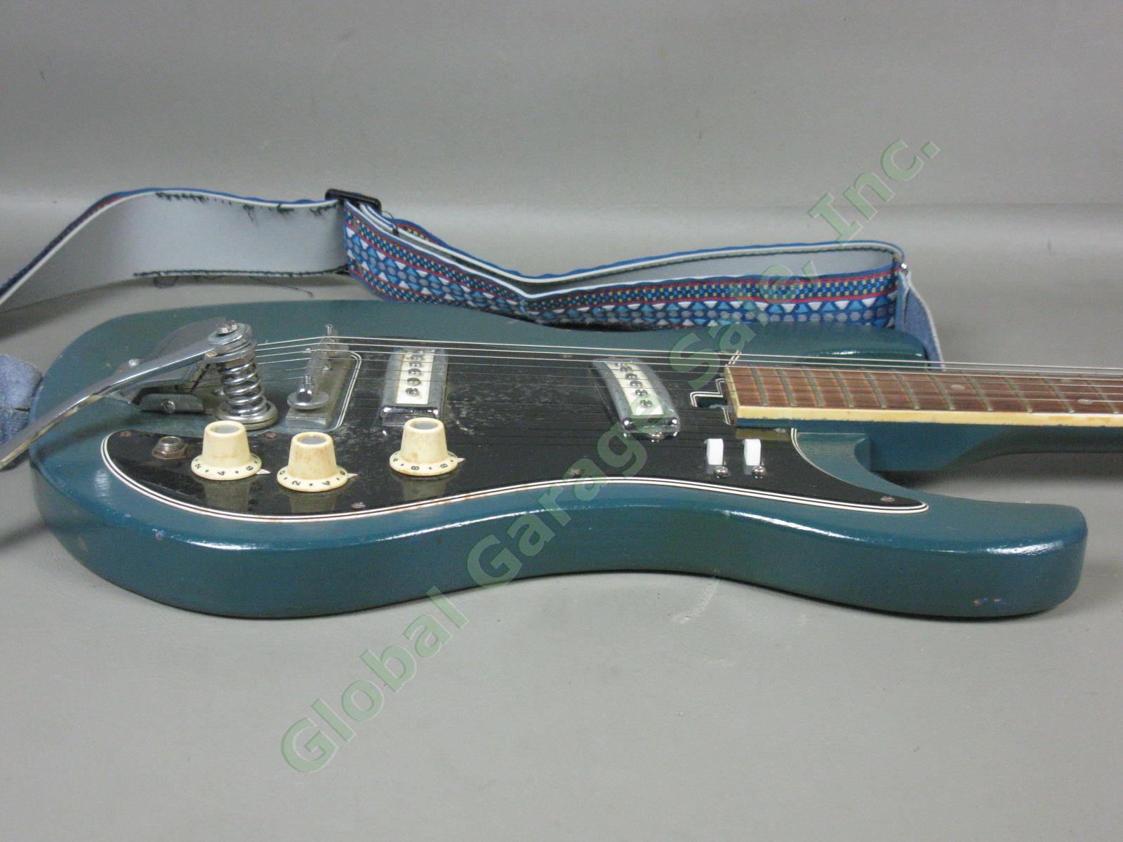 Vintage 1960s MIJ Strat-Style Electric Guitar Whammy Tremelo Bar Teisco Daimaru 4