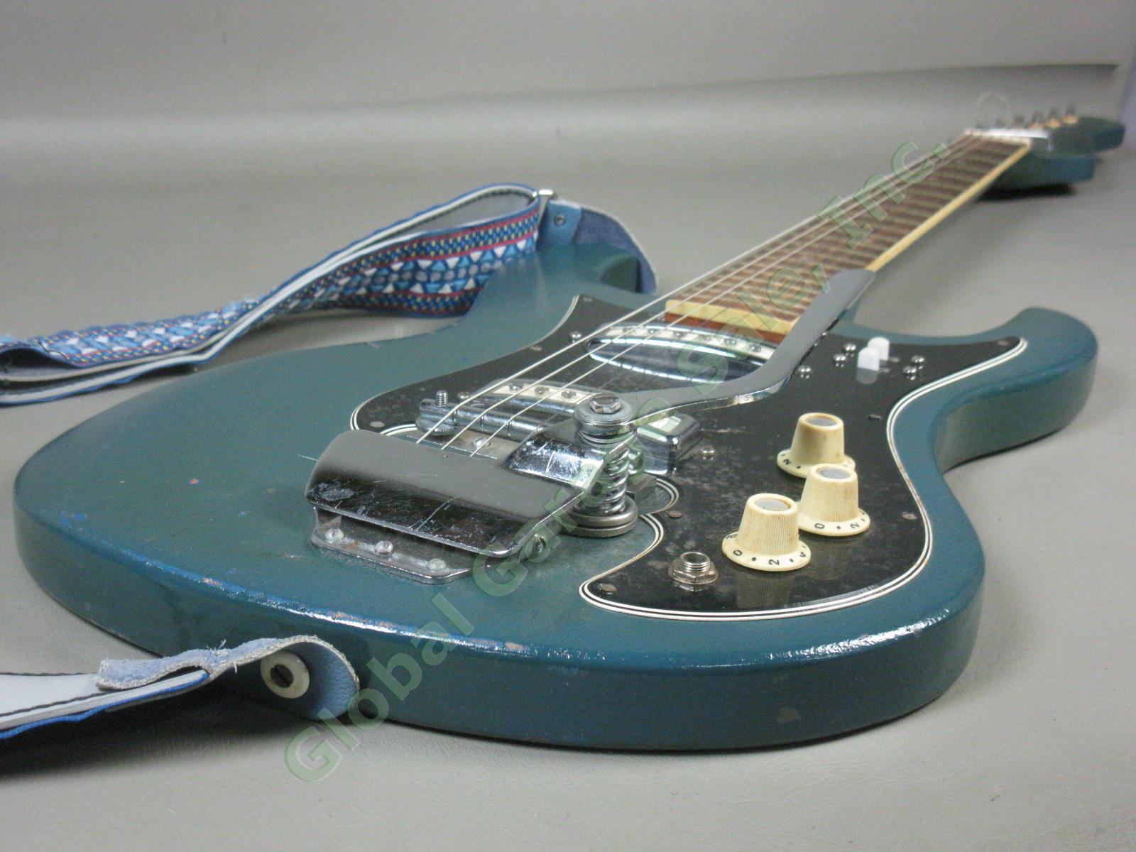 Vintage 1960s MIJ Strat-Style Electric Guitar Whammy Tremelo Bar Teisco Daimaru 5