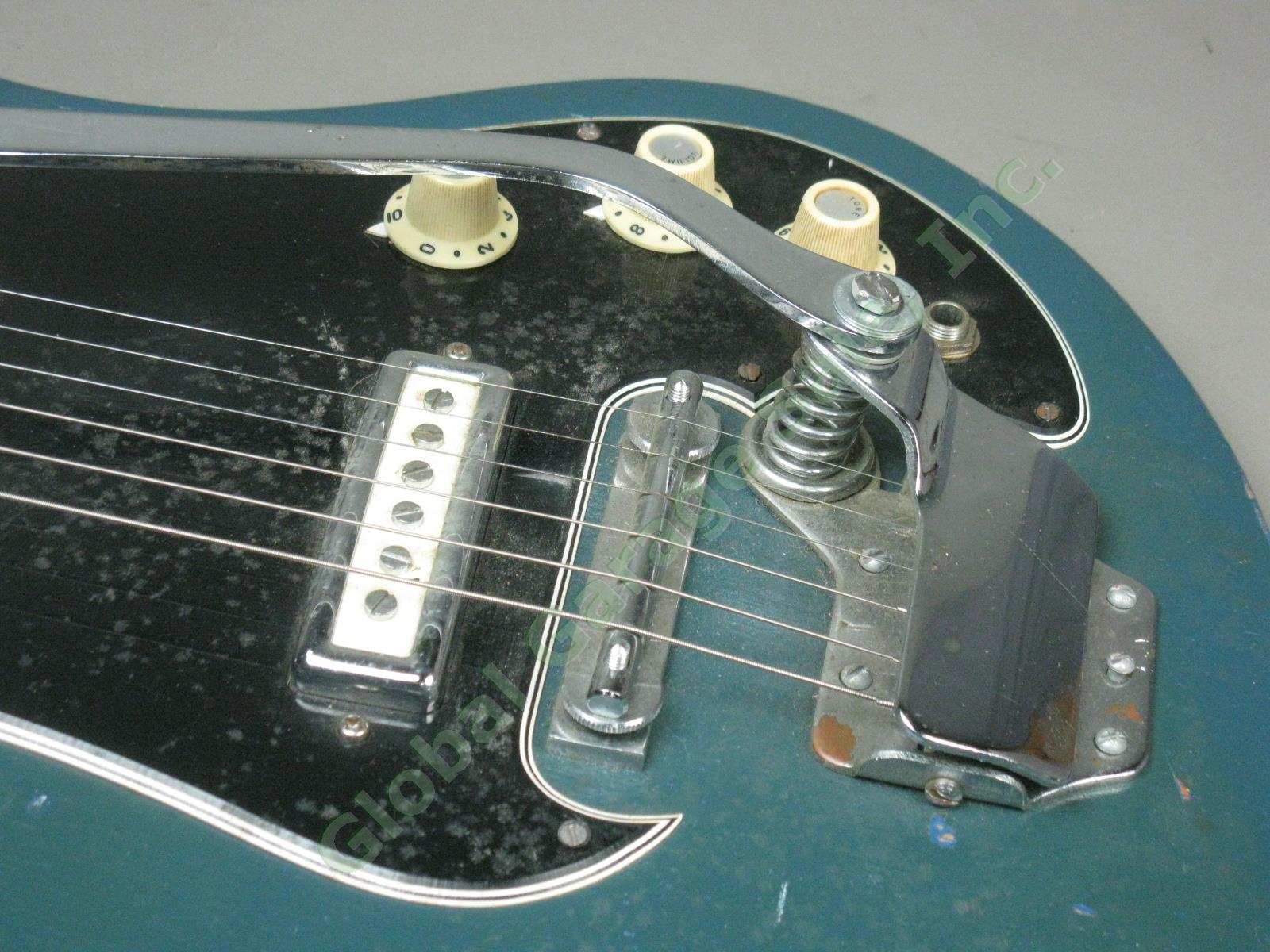 Vintage 1960s MIJ Strat-Style Electric Guitar Whammy Tremelo Bar Teisco Daimaru 7
