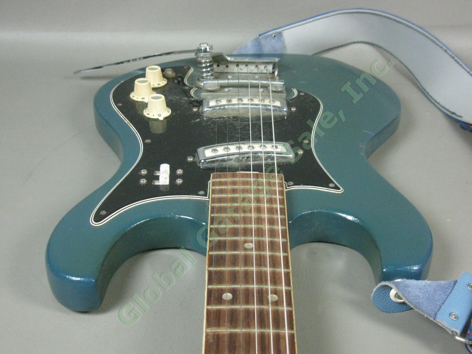 Vintage 1960s MIJ Strat-Style Electric Guitar Whammy Tremelo Bar Teisco Daimaru 9