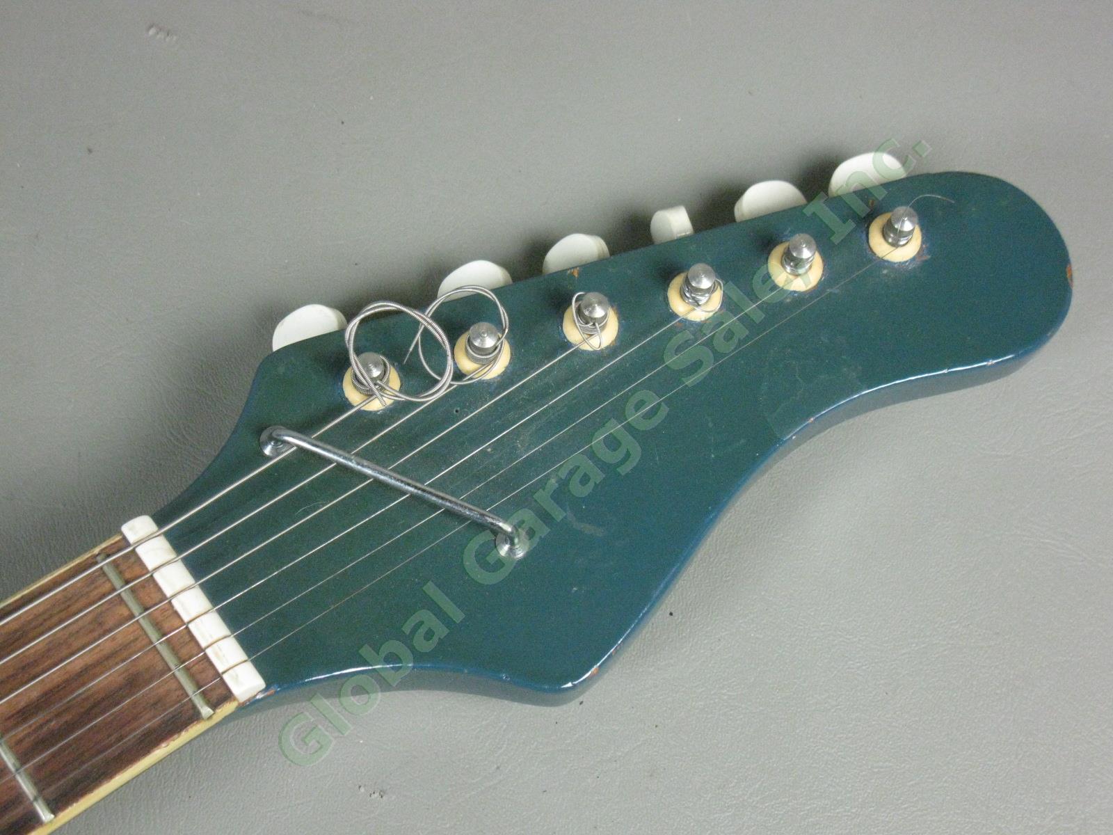 Vintage 1960s MIJ Strat-Style Electric Guitar Whammy Tremelo Bar Teisco Daimaru 12