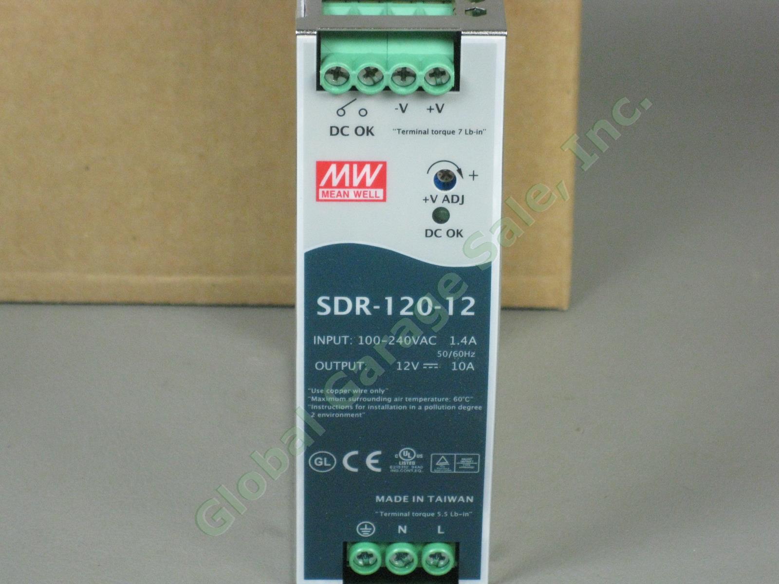 5 Mean Well SDR-120-12 120W 12V 10A Advanced Industrial DIN Rail Power Supply NR 1