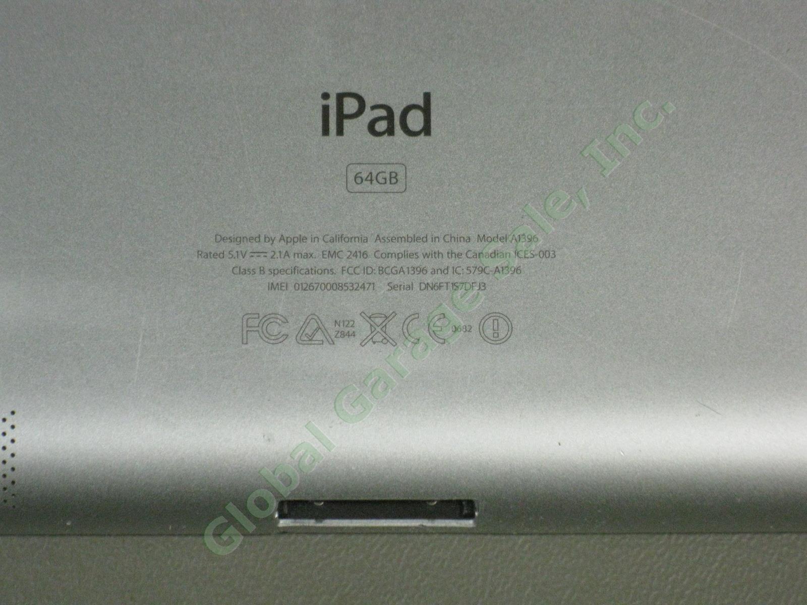 iPad 2 2nd Gen A1396 MC775LL/A Wi-Fi ATT 3G Tablet 64GB 1 Owner Works Great NR! 5