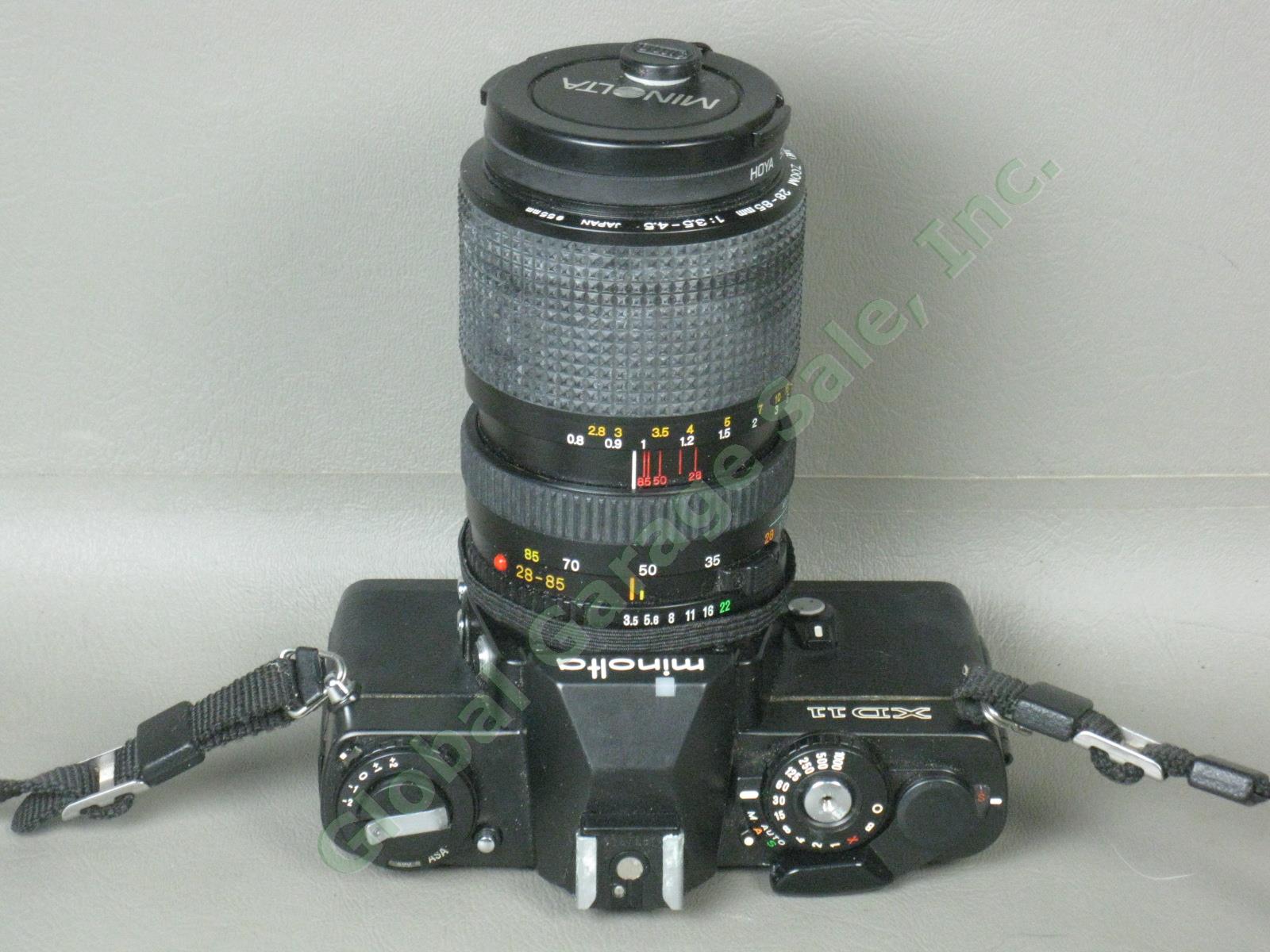 Minolta XD-11 SLR Camera MD 28-85mm 1:3.5-4.5 Zoom Lens Auto 320X Flash +Manuals 5