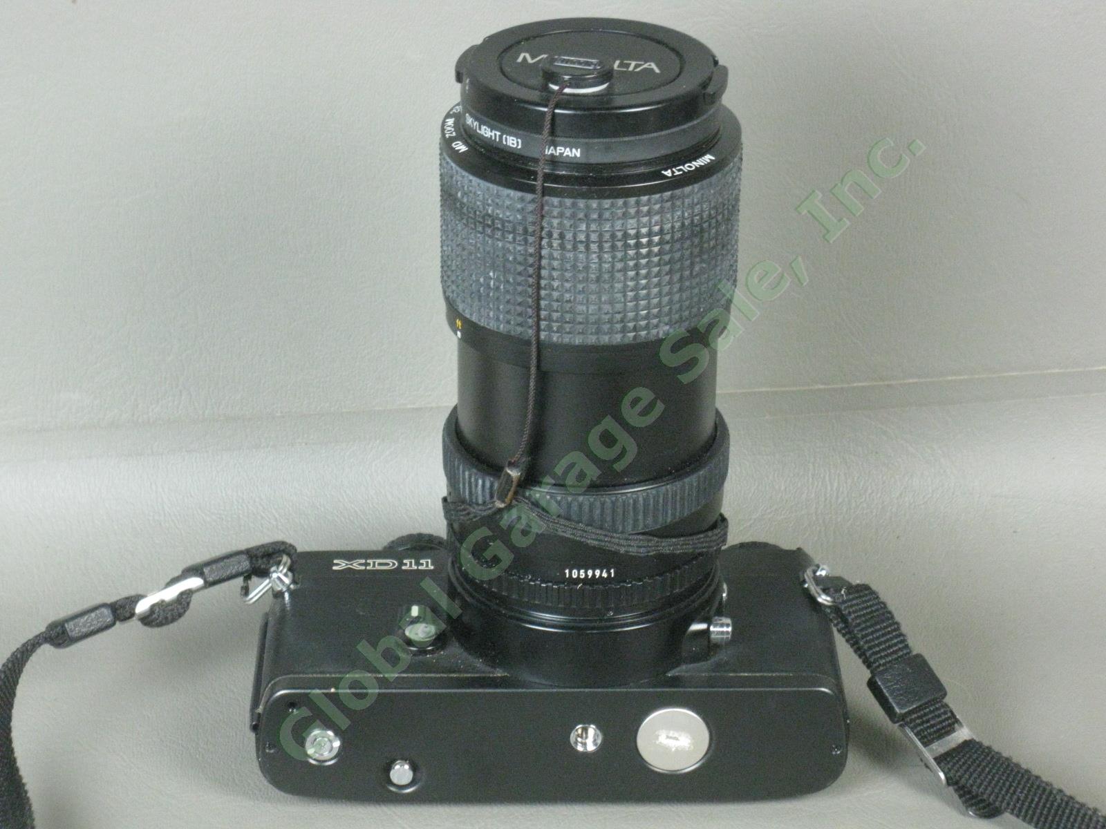 Minolta XD-11 SLR Camera MD 28-85mm 1:3.5-4.5 Zoom Lens Auto 320X Flash +Manuals 6