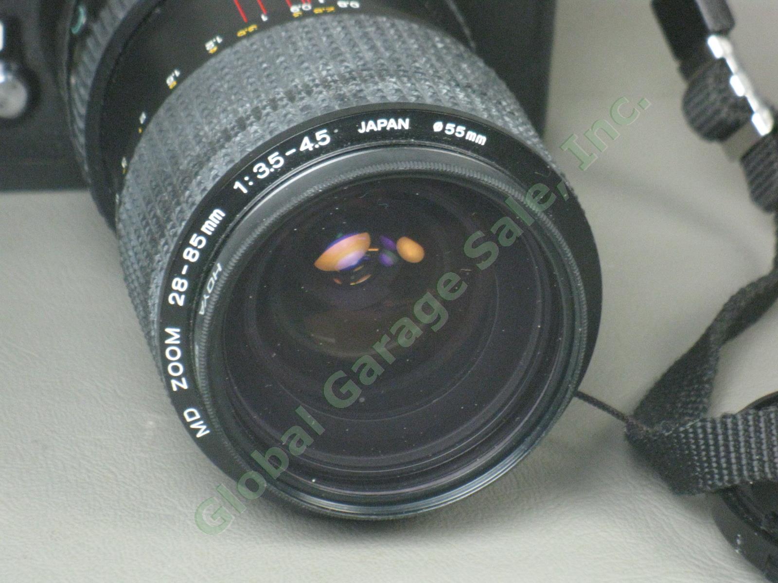 Minolta XD-11 SLR Camera MD 28-85mm 1:3.5-4.5 Zoom Lens Auto 320X Flash +Manuals 7