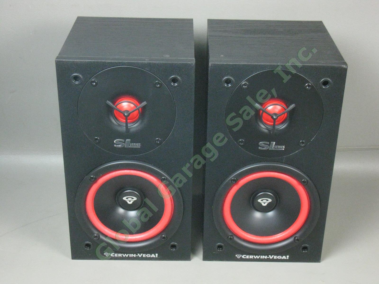Cerwin Vega SL-5M 5 1/4" 2-Way Bookshelf Surround Sound Stereo Speakers Pair 1