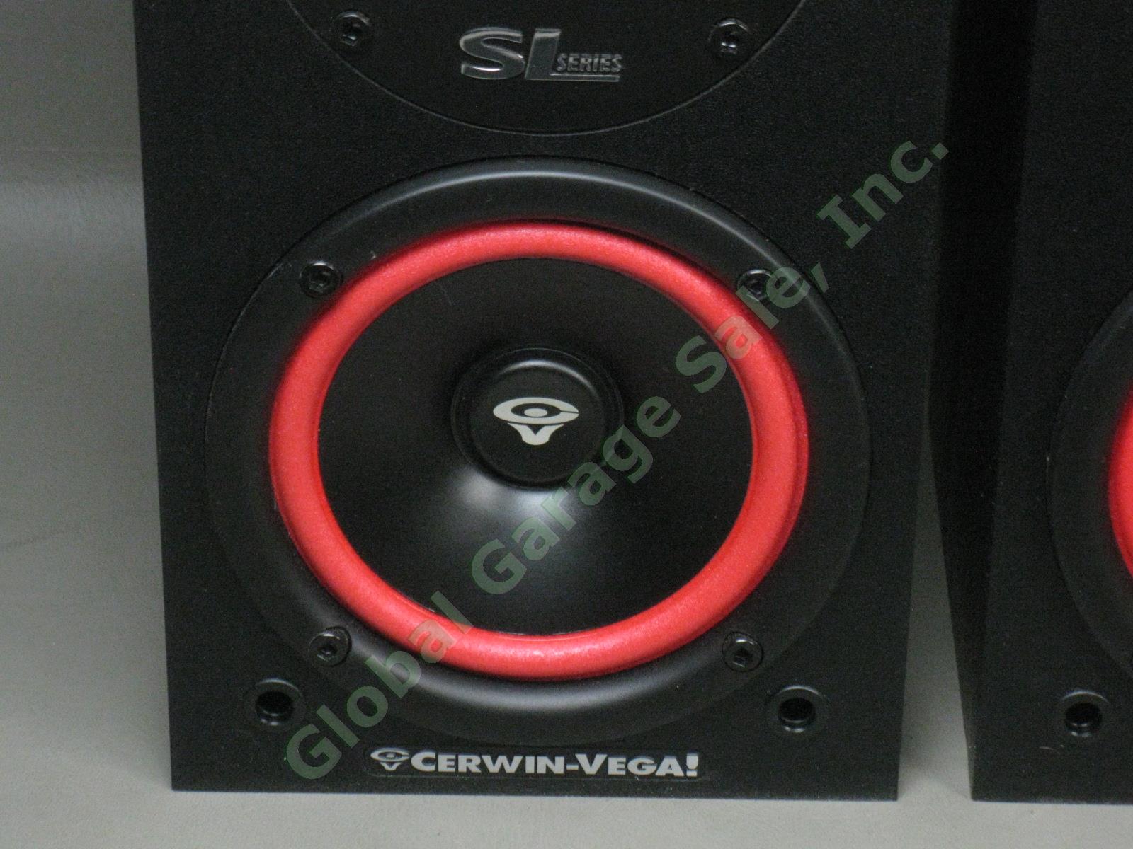 Cerwin Vega SL-5M 5 1/4" 2-Way Bookshelf Surround Sound Stereo Speakers Pair 2