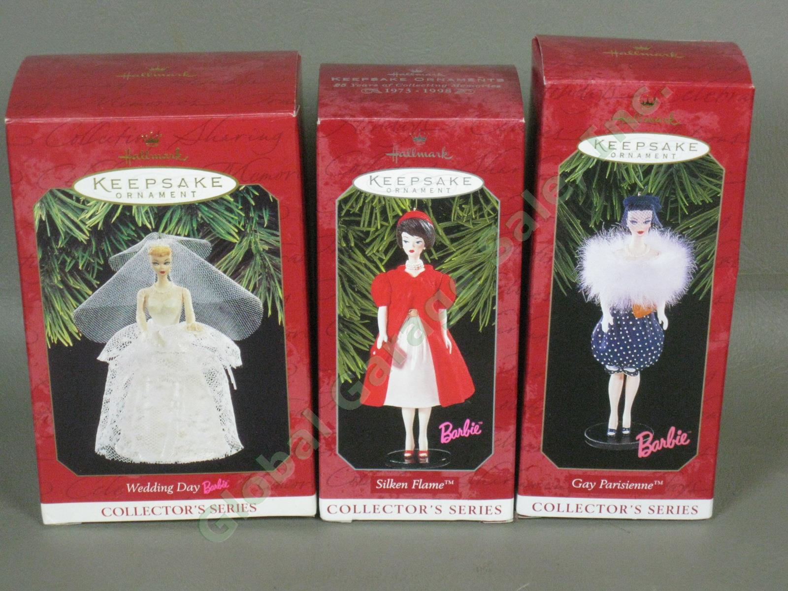 21 Barbie Hallmark Holiday Christmas Ornaments Keepsake Club Complete Set Lot NR 8