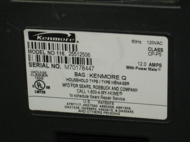 Kenmore HEPA Progressive Canister Vacuum Cleaner 25512 5