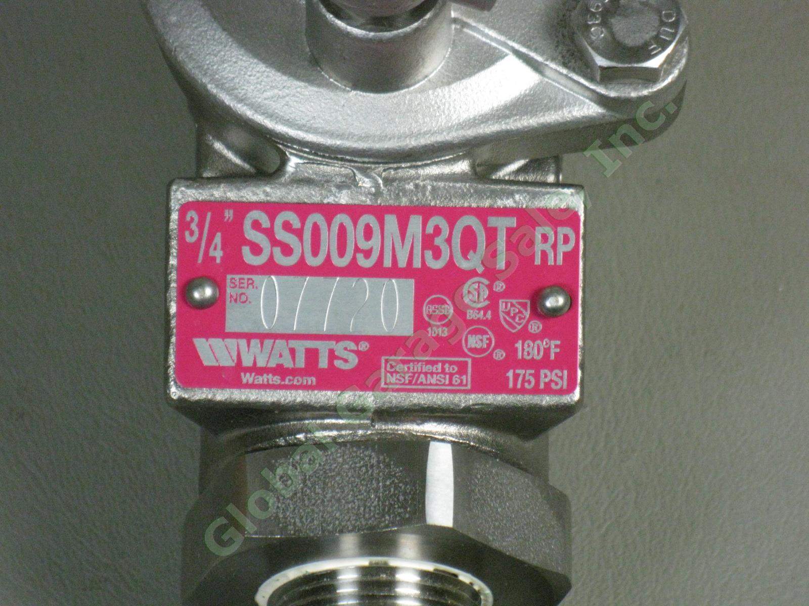 Watts 3/4" Stainless Steel Reduced Pressure Zone Assembly SS009M3-QT Backflow NR 4
