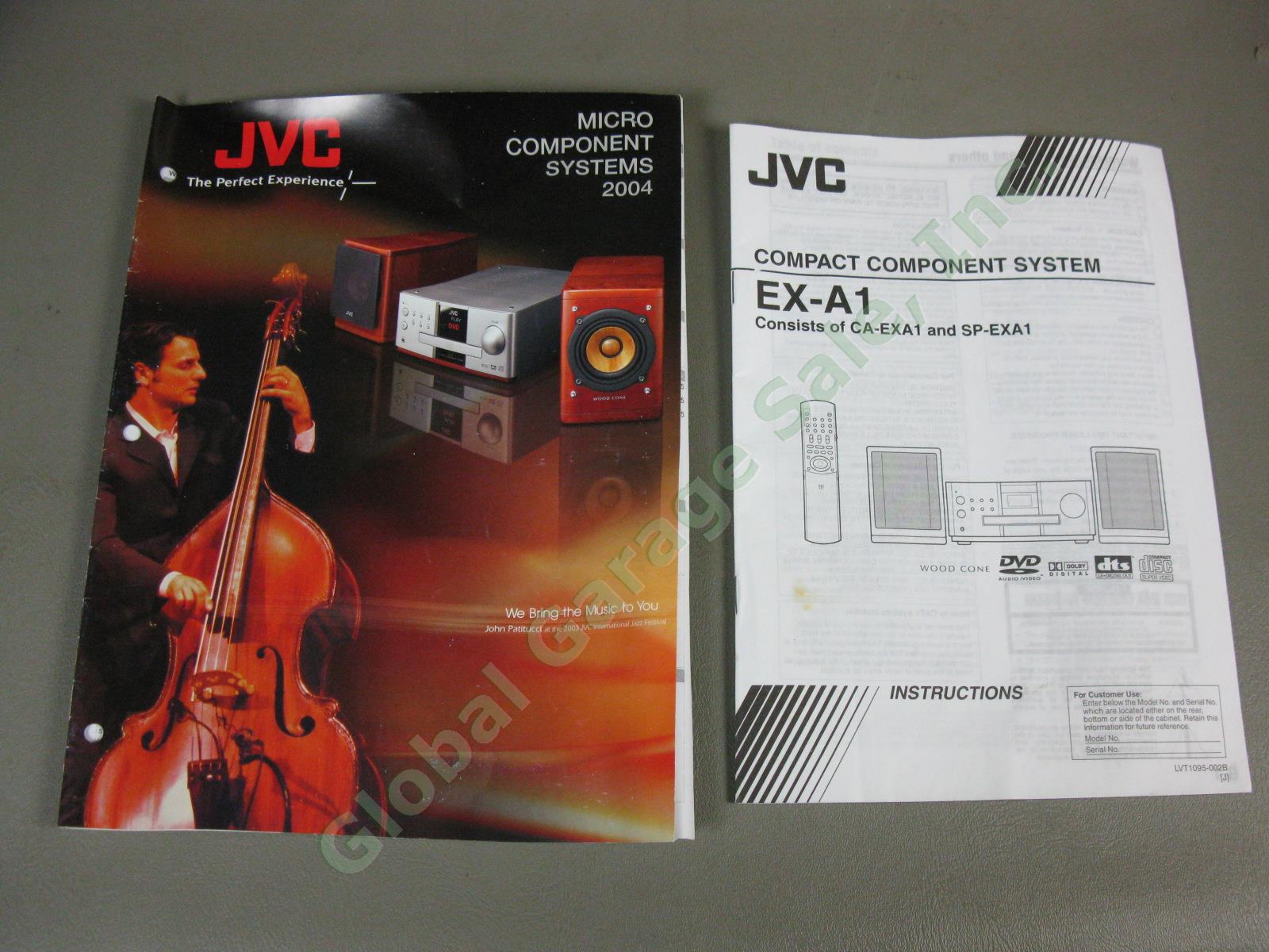 JVC EX-A1 Compact Stereo System DVD/CD Receiver Wood Cone Speakers Remote NR 9