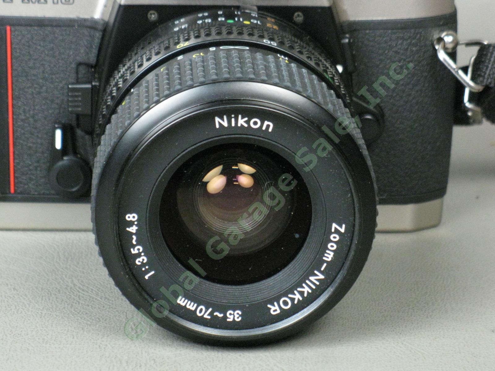 Nikon FM10 35mm SLR Film Camera Nikkor 35-70mm 1:3.5-4.8 Zoom Lens Exc Cond NR! 2