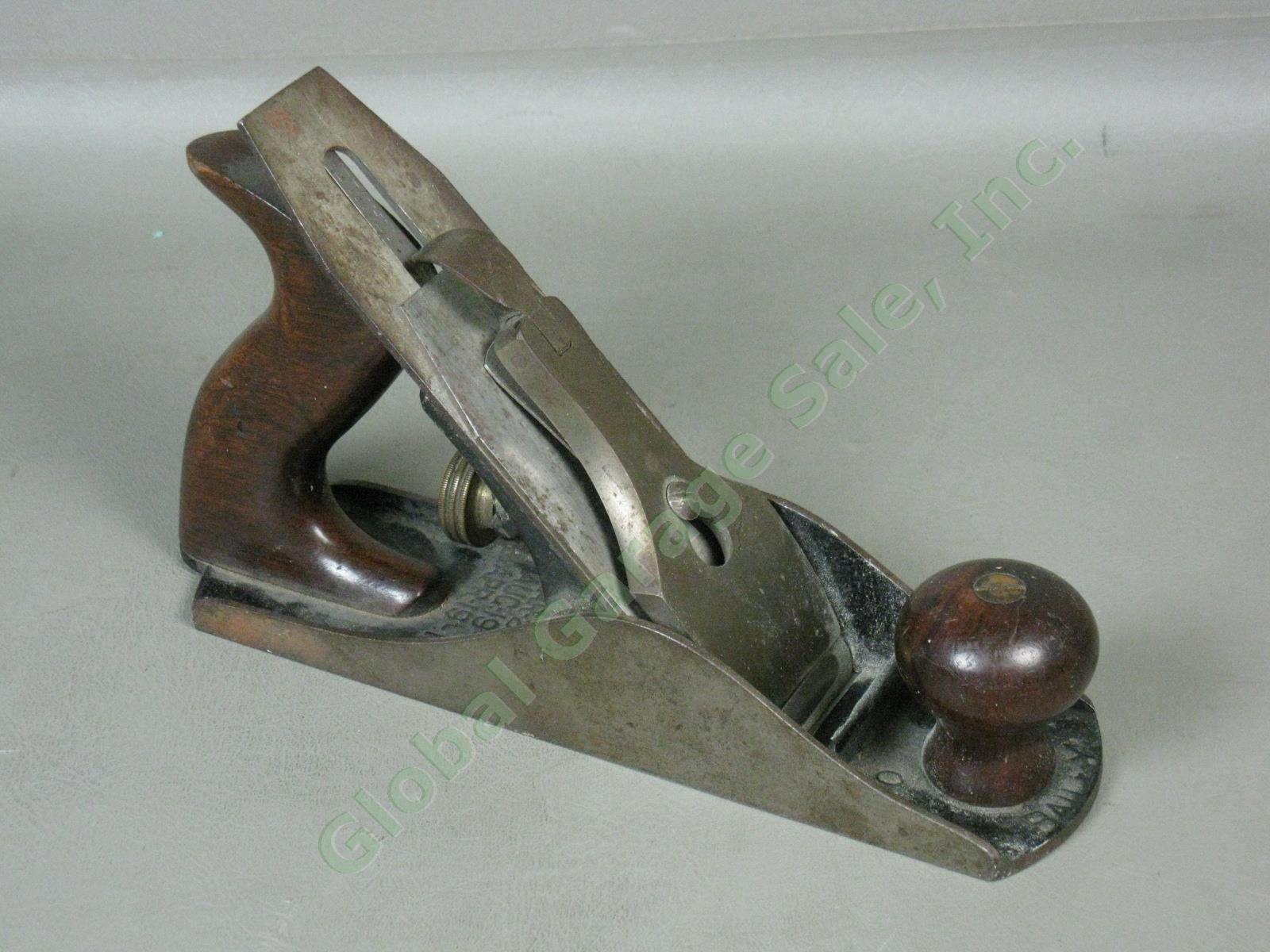 Vintage Stanley Bailey No 4 Smooth Bottom Carpentry Wood Plane Pat 4/19/1910 NR! 1