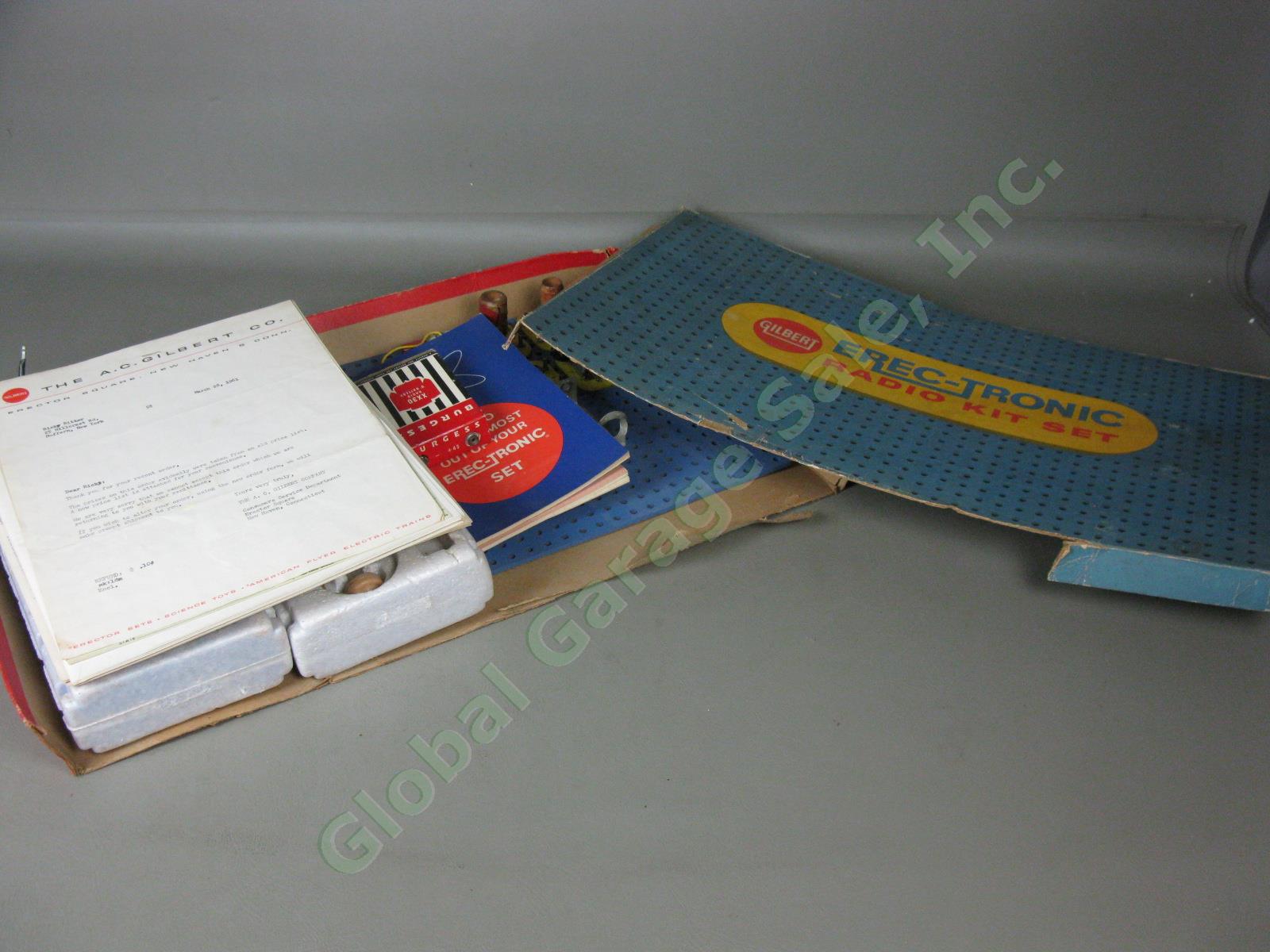Vtg 1961 Gilbert Erec-Tronic Electronic Radio Kit Set 11072 + Correspondence NR! 11