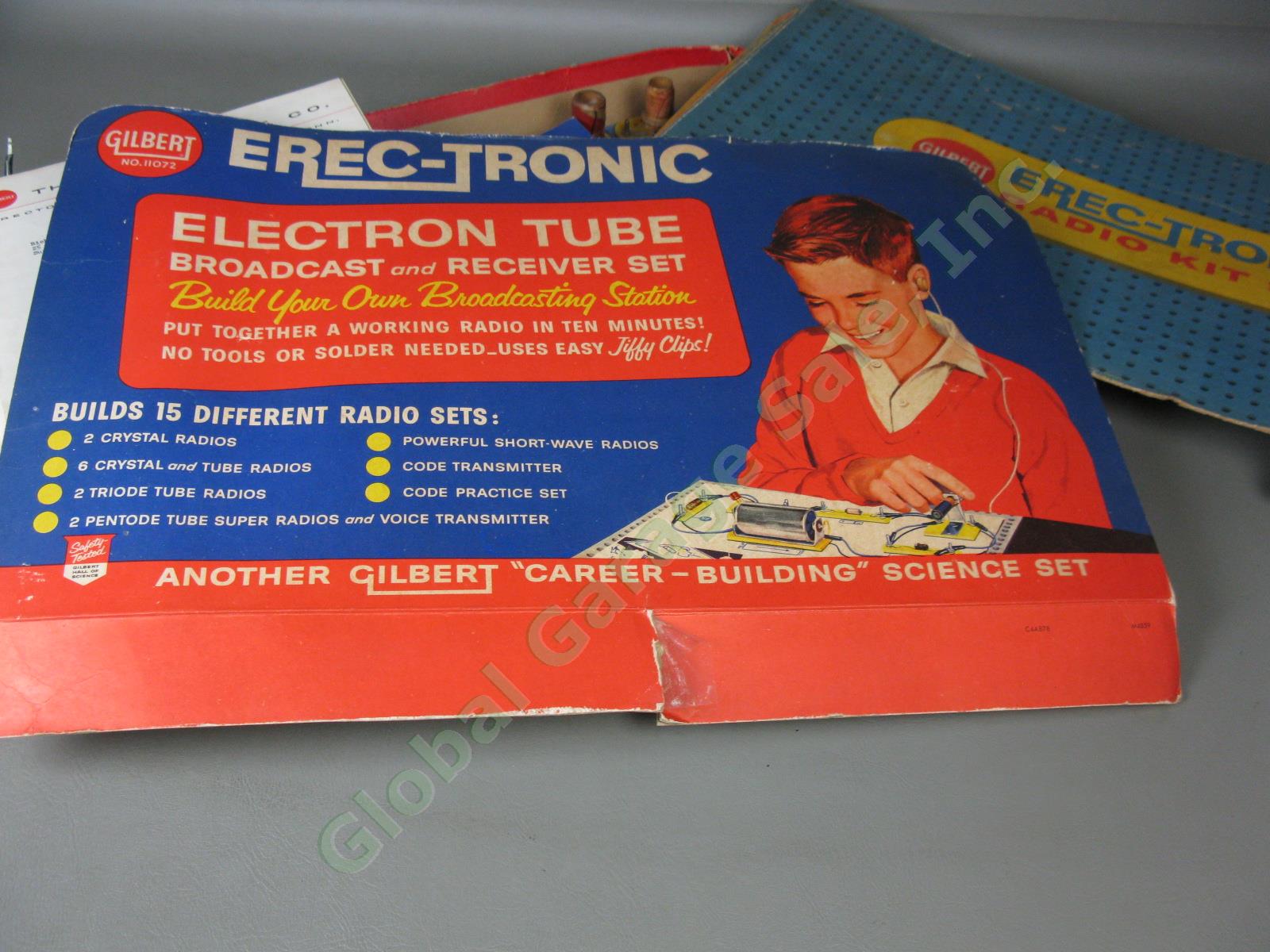 Vtg 1961 Gilbert Erec-Tronic Electronic Radio Kit Set 11072 + Correspondence NR! 12