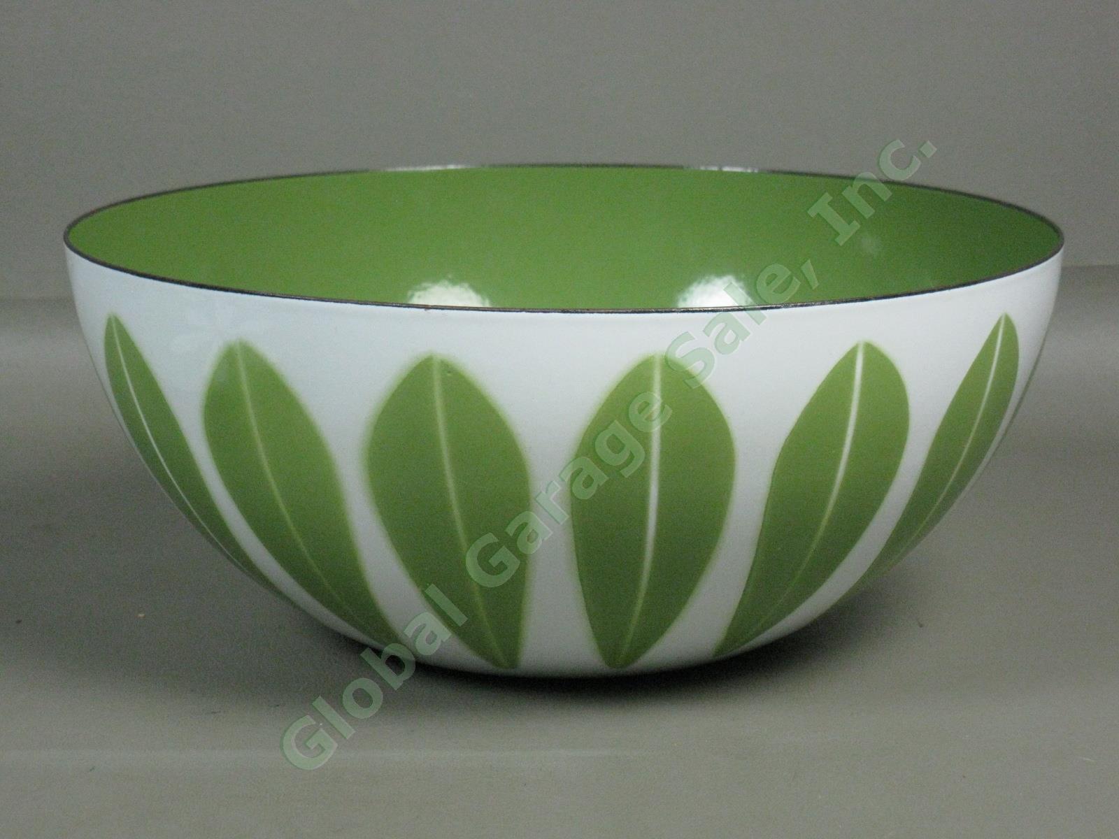 Vtg Mid Century Cathrineholm Green Lotus Enamelware 9.5" Bowl 10" Plate/Platter 1