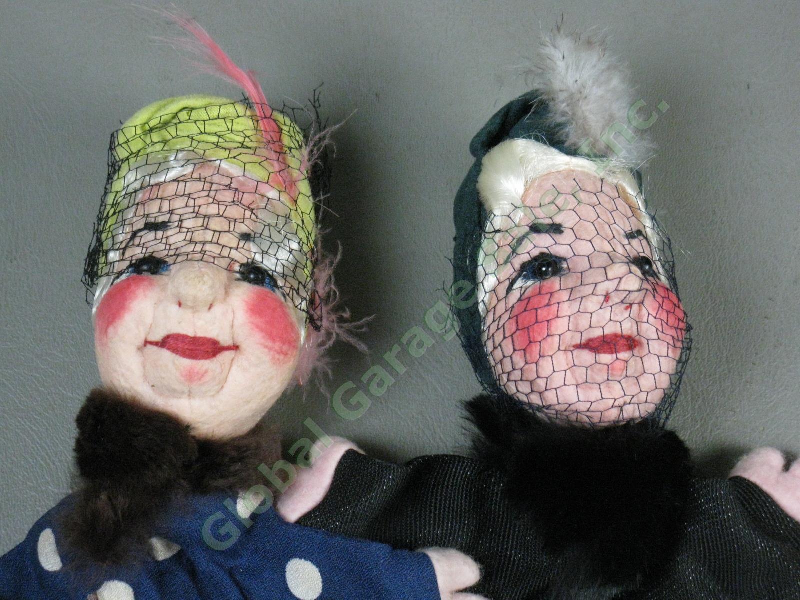 14 Vtg 1940s 1950s Hand Puppets Lot Germany Kunstlerpuppe Felt Heads Kersa + NR! 2