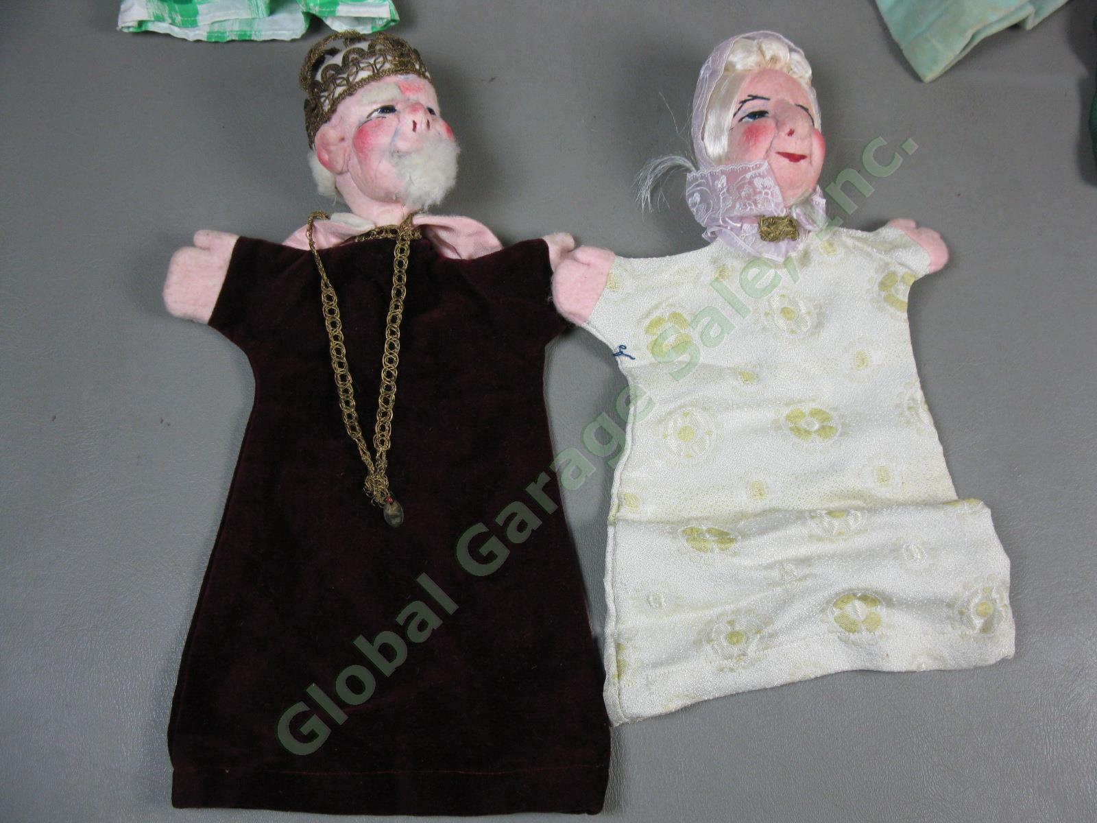 14 Vtg 1940s 1950s Hand Puppets Lot Germany Kunstlerpuppe Felt Heads Kersa + NR! 4