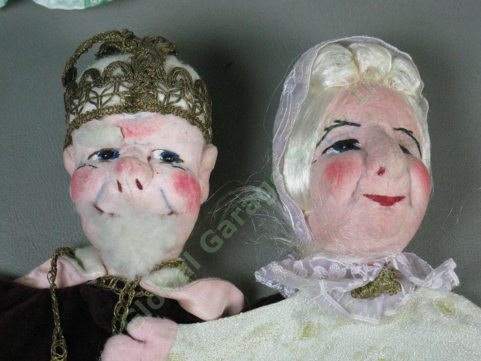 14 Vtg 1940s 1950s Hand Puppets Lot Germany Kunstlerpuppe Felt Heads Kersa + NR! 5