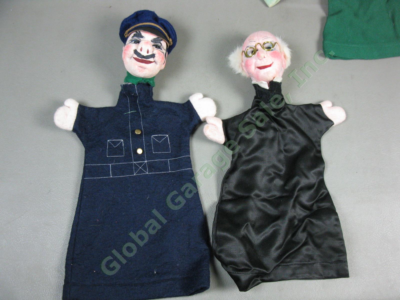 14 Vtg 1940s 1950s Hand Puppets Lot Germany Kunstlerpuppe Felt Heads Kersa + NR! 7