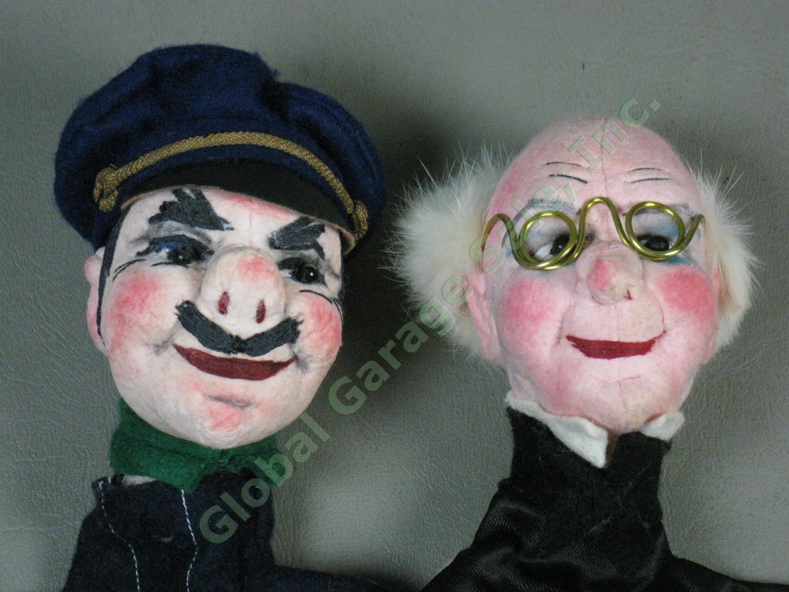 14 Vtg 1940s 1950s Hand Puppets Lot Germany Kunstlerpuppe Felt Heads Kersa + NR! 8
