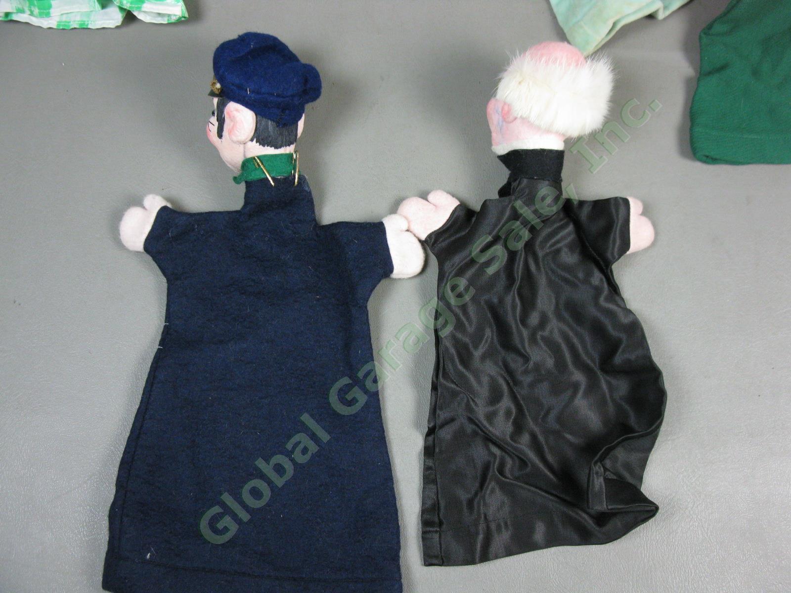 14 Vtg 1940s 1950s Hand Puppets Lot Germany Kunstlerpuppe Felt Heads Kersa + NR! 9