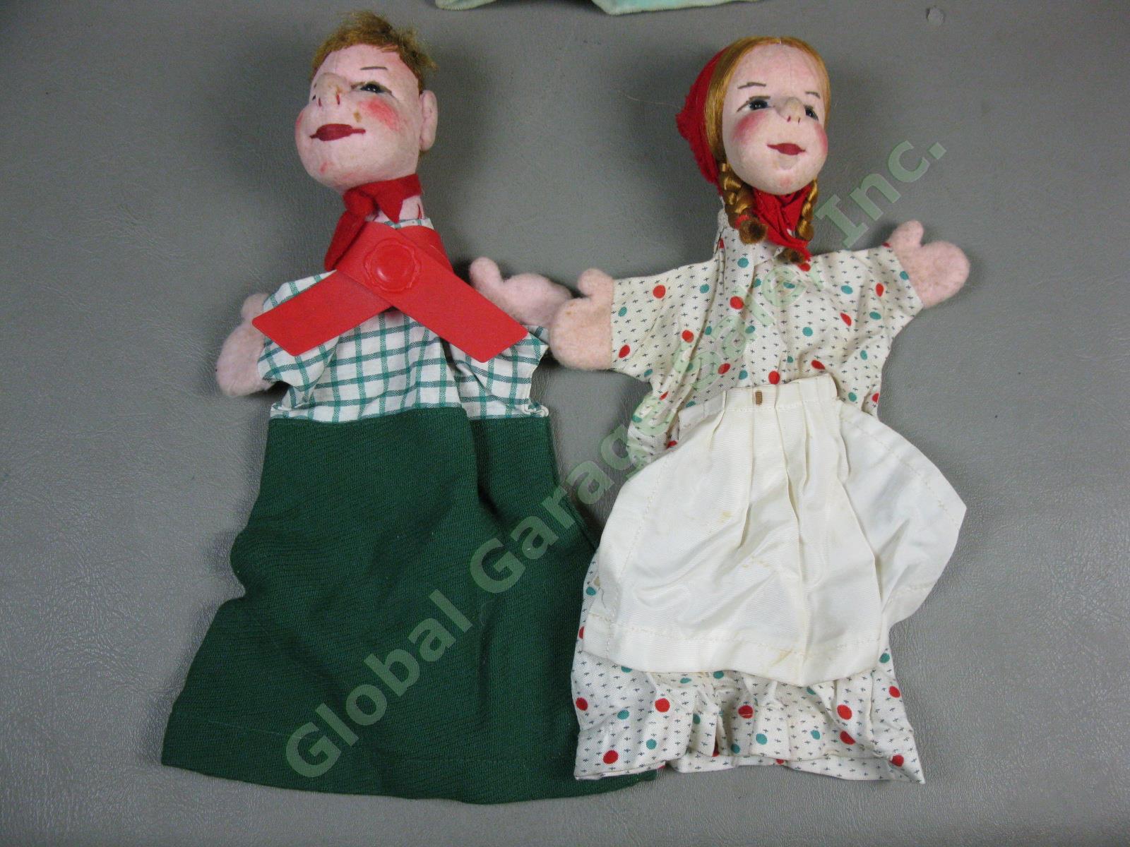 14 Vtg 1940s 1950s Hand Puppets Lot Germany Kunstlerpuppe Felt Heads Kersa + NR! 10