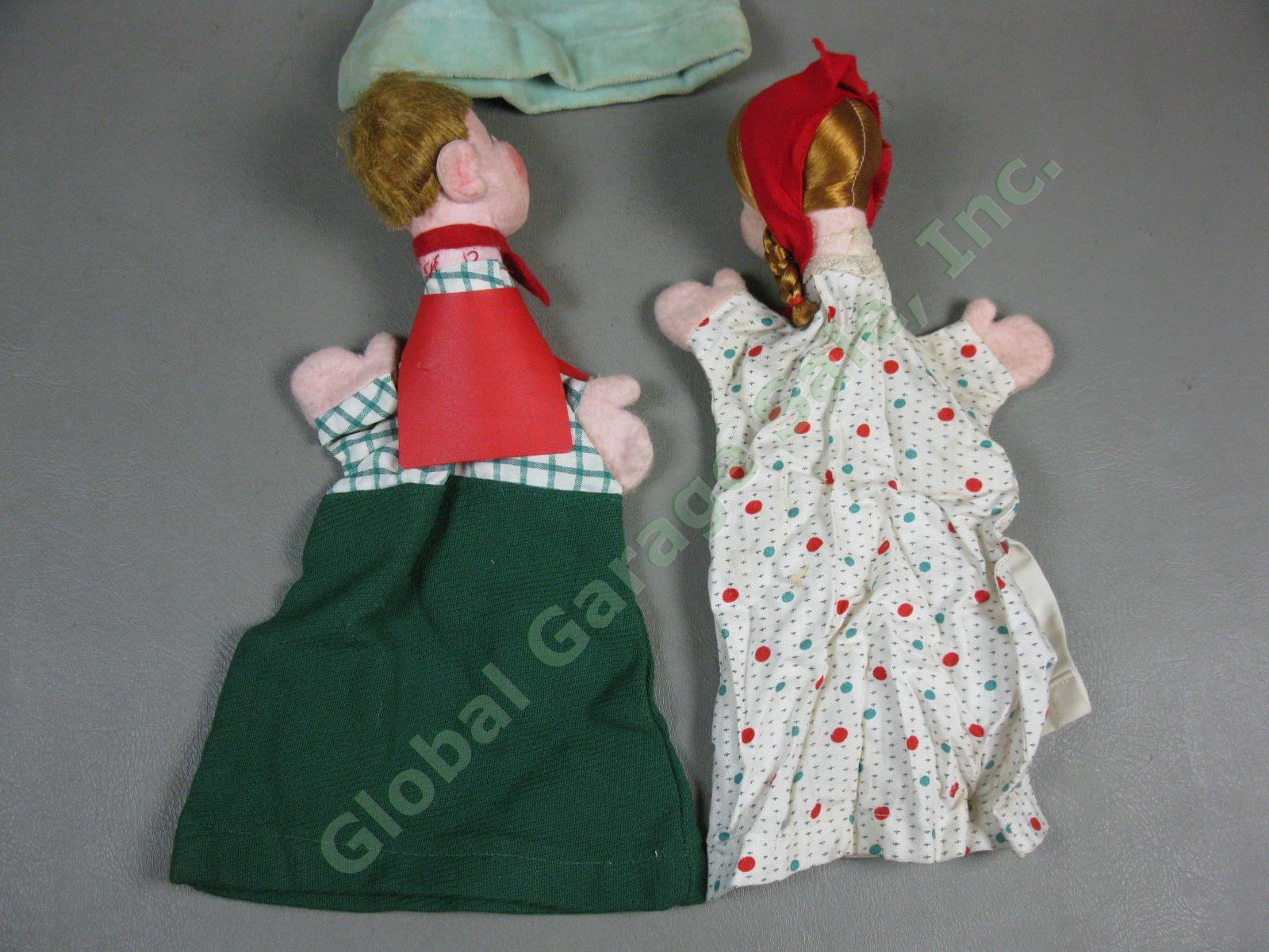 14 Vtg 1940s 1950s Hand Puppets Lot Germany Kunstlerpuppe Felt Heads Kersa + NR! 12