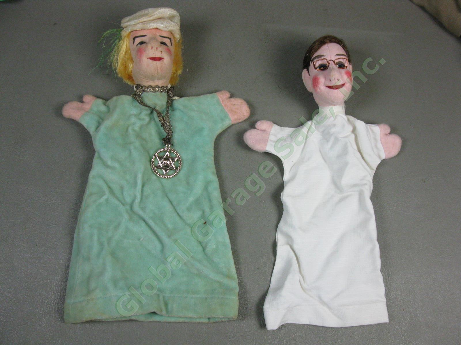 14 Vtg 1940s 1950s Hand Puppets Lot Germany Kunstlerpuppe Felt Heads Kersa + NR! 13