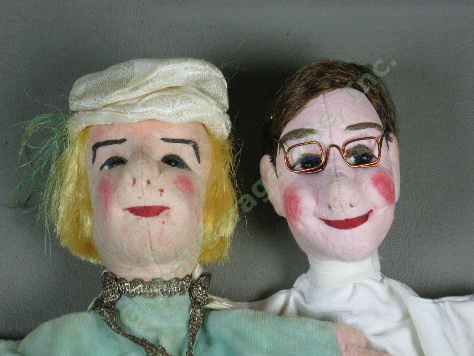 14 Vtg 1940s 1950s Hand Puppets Lot Germany Kunstlerpuppe Felt Heads Kersa + NR! 14