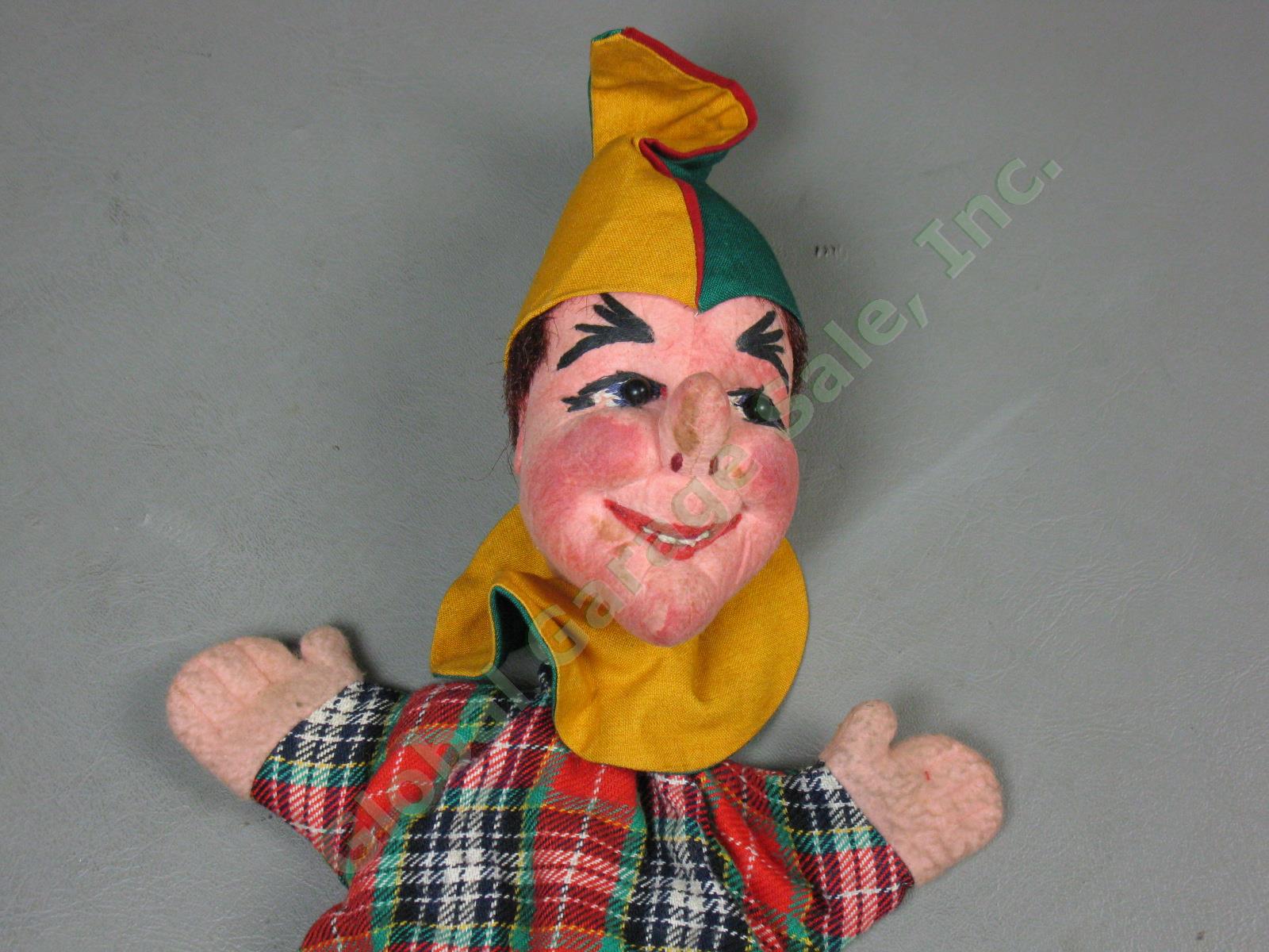 14 Vtg 1940s 1950s Hand Puppets Lot Germany Kunstlerpuppe Felt Heads Kersa + NR! 18