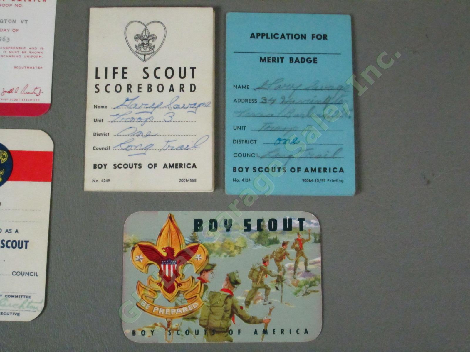 Vtg 1950s 1960s Vermont Boy Scout Patch Merit Badge Card Ribbon Lot Long Trail + 10