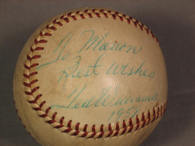 1958 Ted Williams Signed Baseball Ball Autograph Auto 1