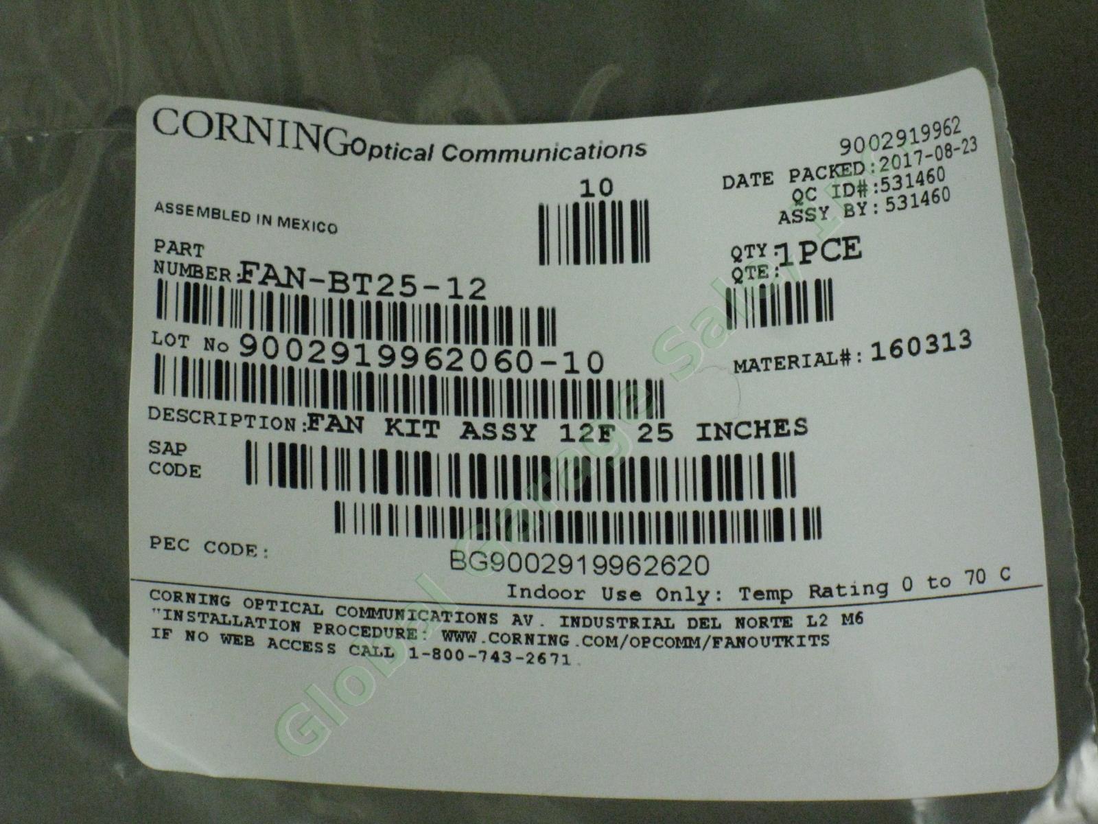 10 NEW Sealed Corning Buffer Tube Fan-Out Kits FAN-BT25-12 Fiber 25" Inches Legs 4