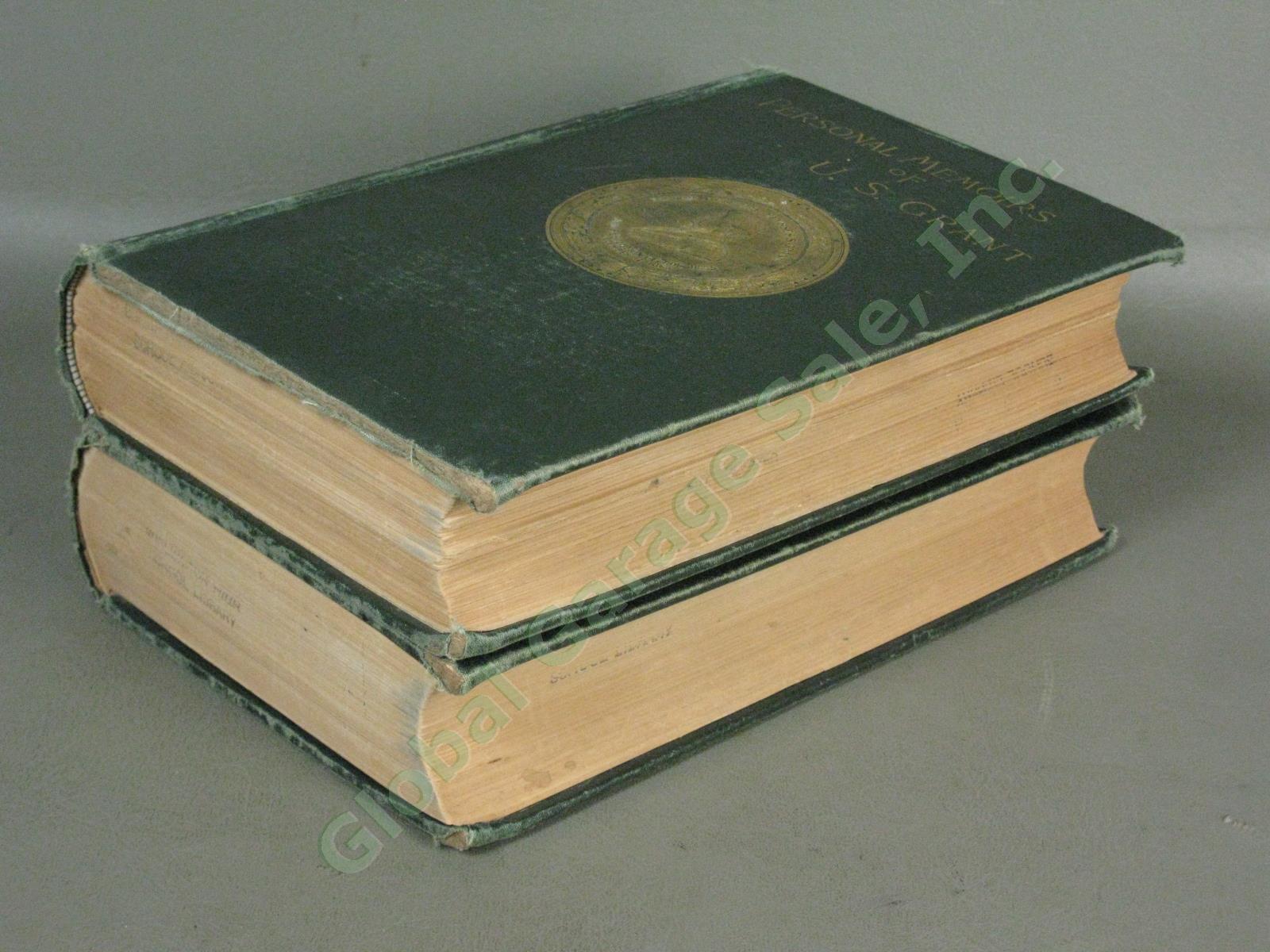 Rare Antique 1885 1886 U.S. Grant Personal Memoirs Volumes I + II Webster Co NY 1